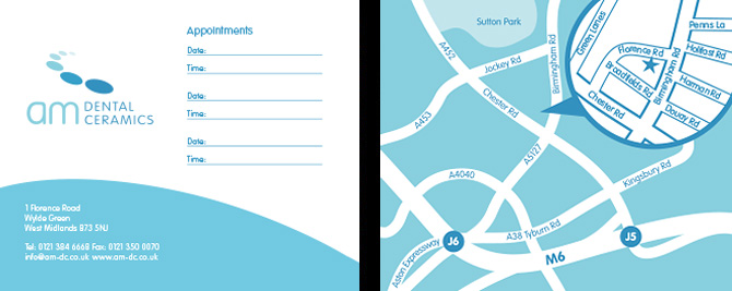 Branding and Print by Fundamental Design in Bournemouth, Birmingham and London for AM Dental