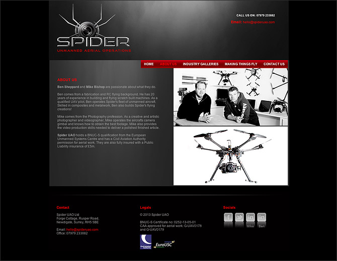 Branding, Website Design and Programming by Fundamental Design in Bournemouth, Birmingham and London for Spider