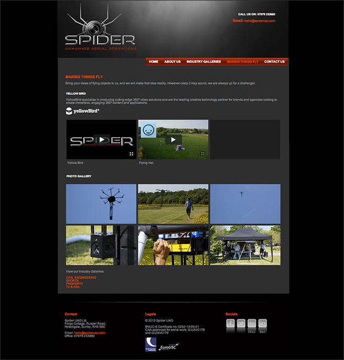 Branding, Website Design and Programming by Fundamental Design in Bournemouth, Birmingham and London for Spider